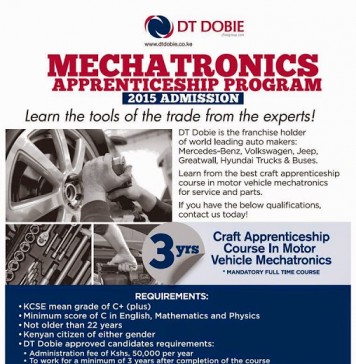 DT-Dobie Kenya Recruiting Mechanical Engeneering Course