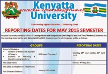 Kenyatta University May Session Reporting Dates