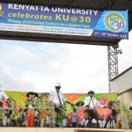 The famous Zangalewa dancers doing their best to entertain the audience at the KU@30 ceremony.