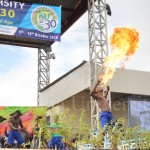 Sarakasi dancers entertaining the audience at the KU@30 ceremony.