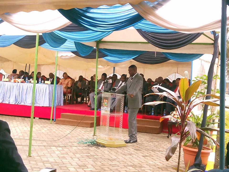 Dr. Martin Ogola - Director of Alumni Programmes welcoming Alumni community to Kenyatta University