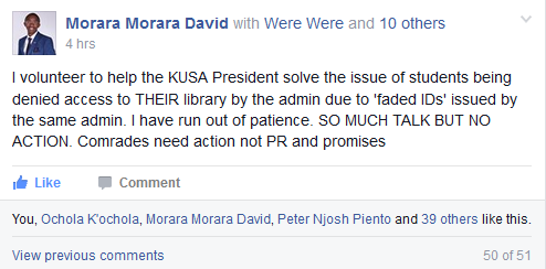 Morara's Comment on Kenyatta University's Faded I.Ds