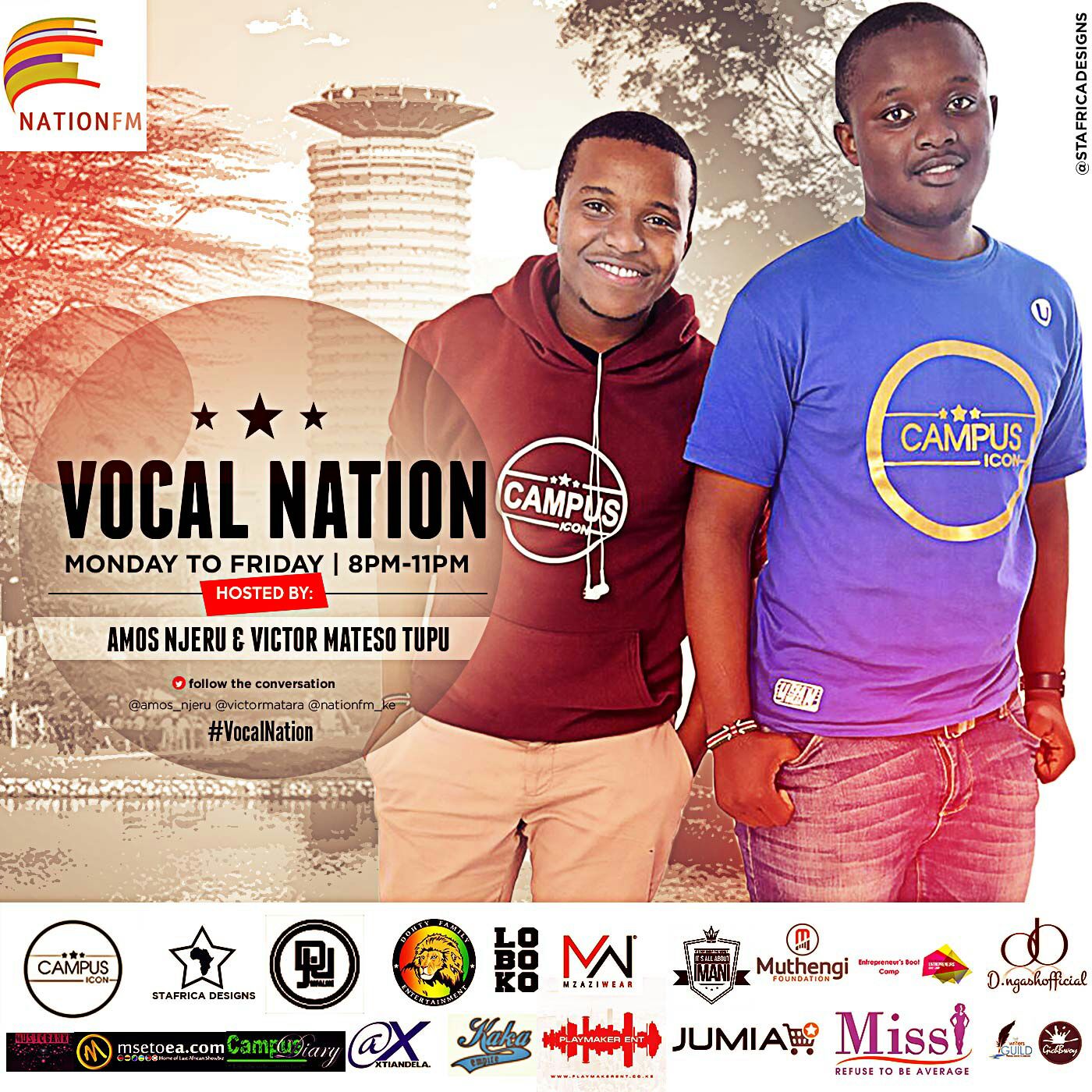 #CampusIconOnNationFM does.EPIC Tonight 8-11pm #VocalNation on @NationFMKe with @amos_njeru & @victormatara