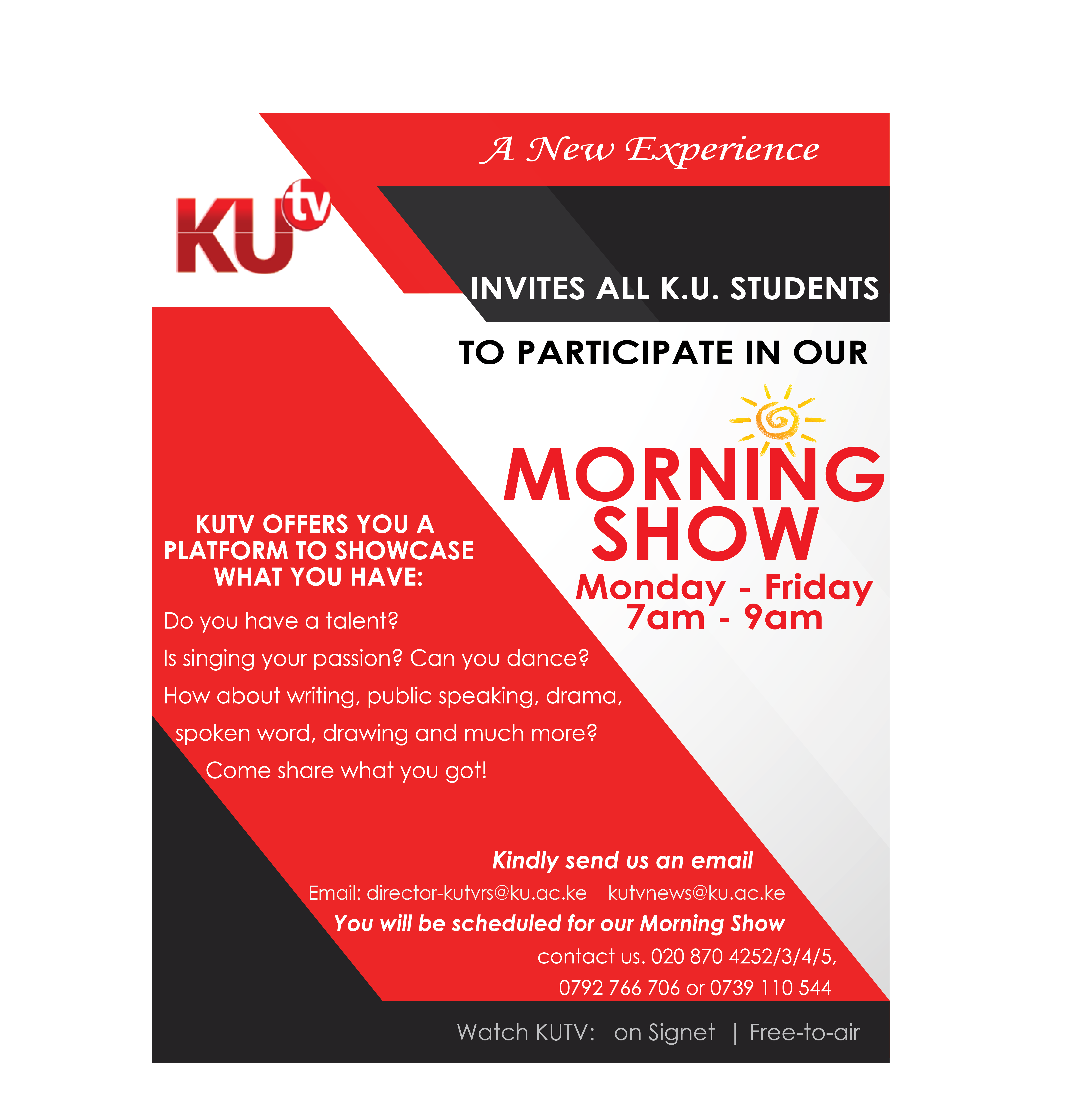 MORNING SHOW POSTER – FOR STUDENTS