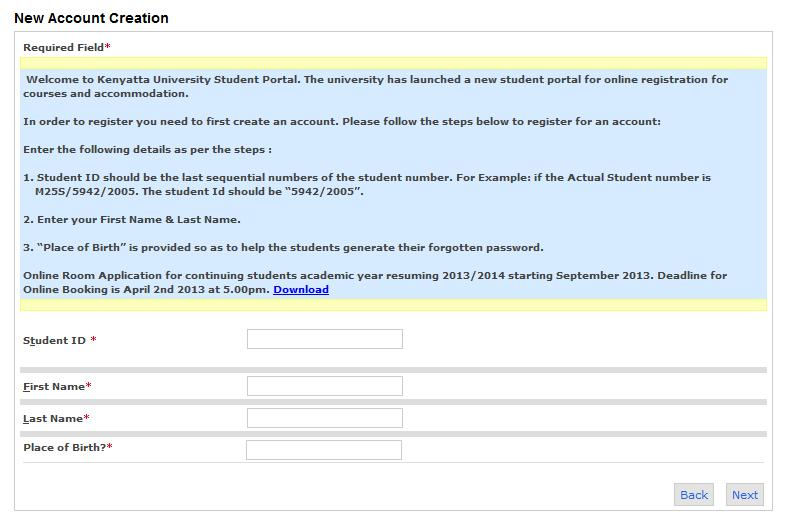 How to Create Kenyatta University Student Portal Account