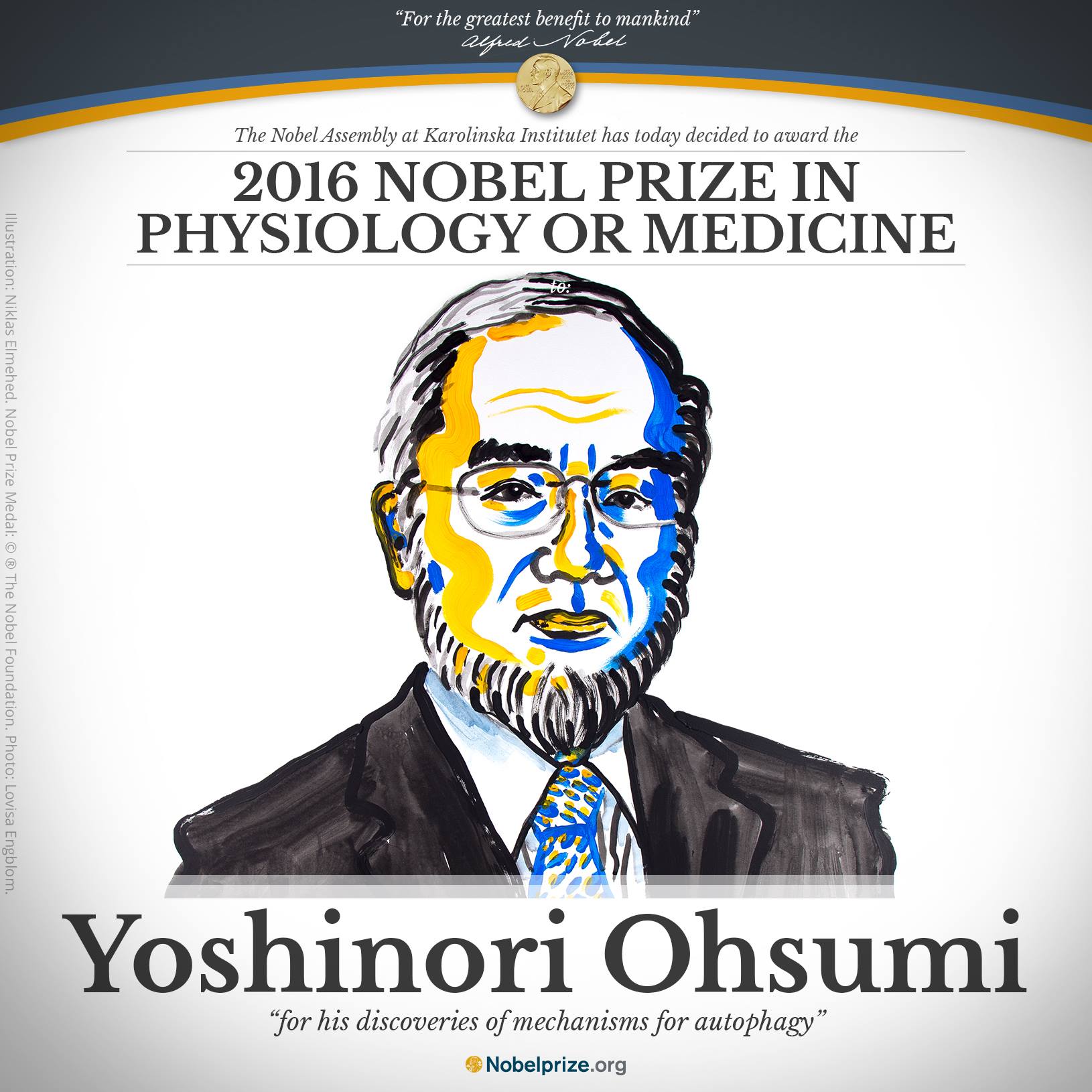 2016 Nobel Prize in Physiology or Medicine to Yoshinori Ohsumi