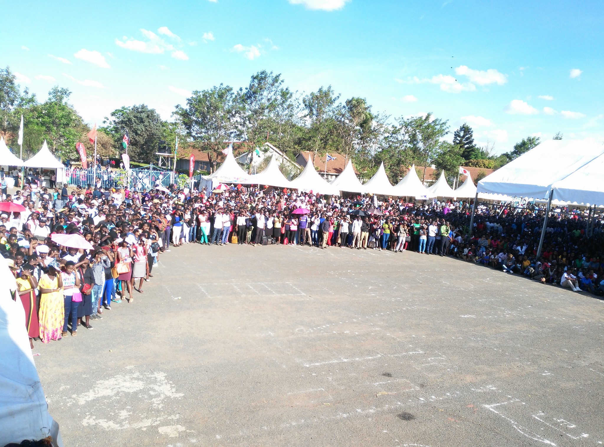 Crowd of Kenyatta University Students at Bishop Square