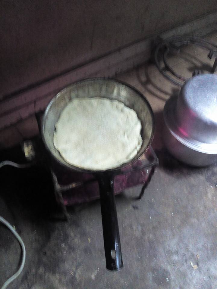Cooking Chapatis on Pan