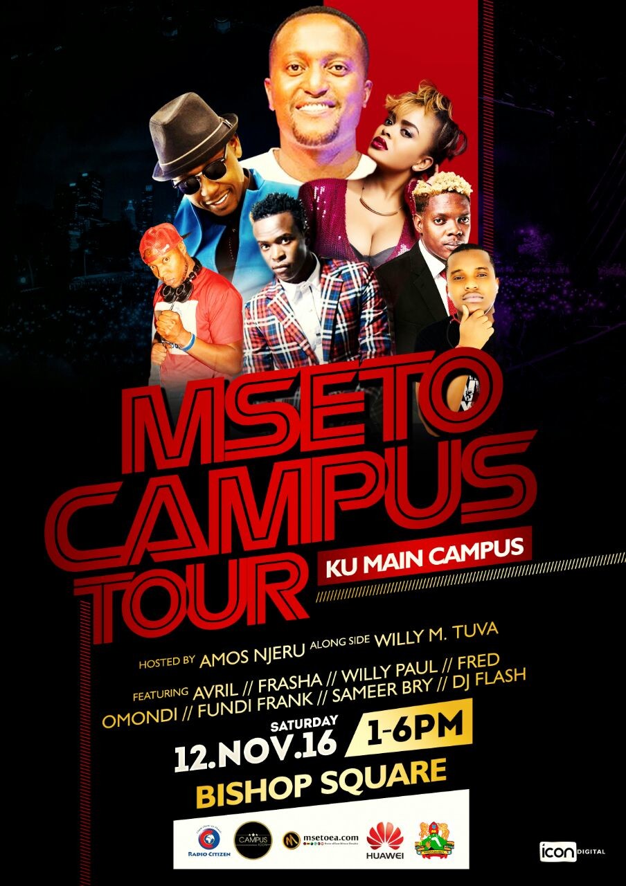 Mseto Campus Tour Is Coming To KU This Saturday At The Bishop Square From 1.00-6.00pm