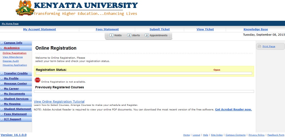 How to Register Units Online Kenyatta University Students' Portal