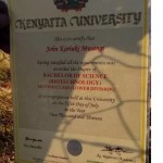 Kenyatta University Graduation Certificate Sample