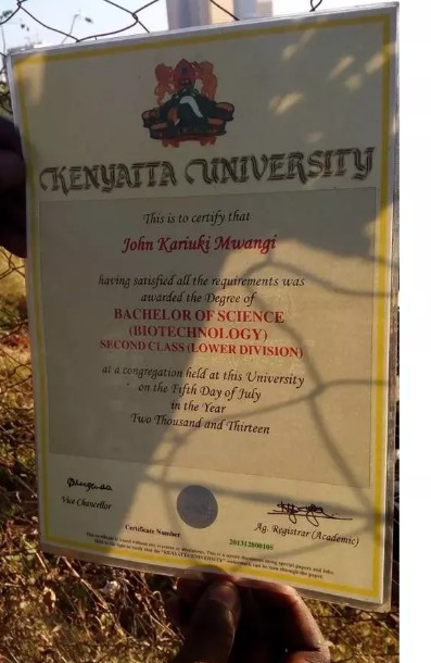 Kenyatta University Graduation Certificate Sample