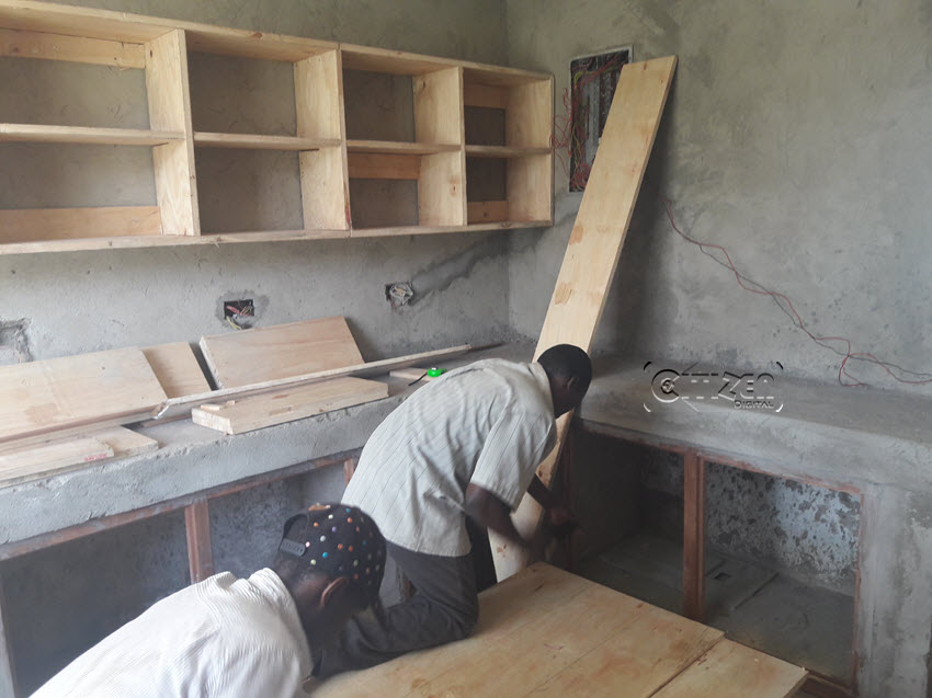 The kitchen area at Nyayo 5 being worked on. (PHOTO/Charity Wanja)