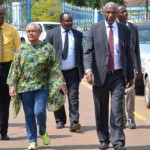 First lady of the republic of Kenya Mrs. Margaret Kenyatta and Kenyatta University Acting Vice Chancellor Wainaina