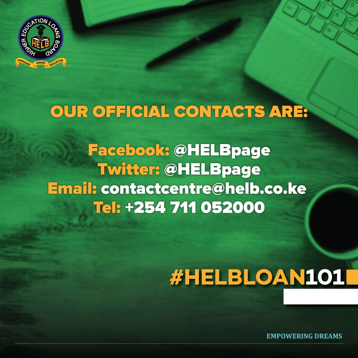 HELB Contacts: Telephone, Mobile, Email, Facebook