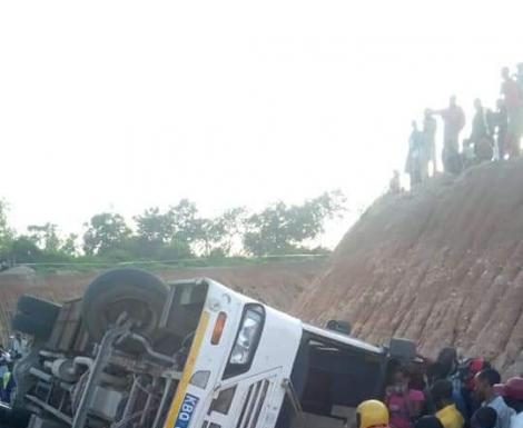 Kenyatta University Bus Full of Students Rolls Severally on Highway