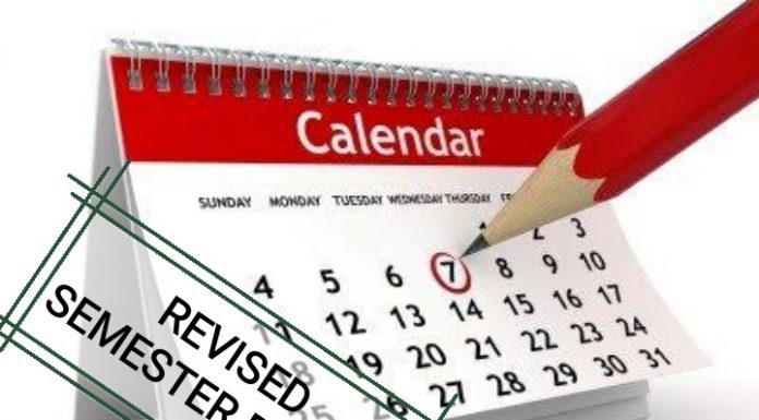New!! Revised Semester Dates for the 2020/2021 Academic Year