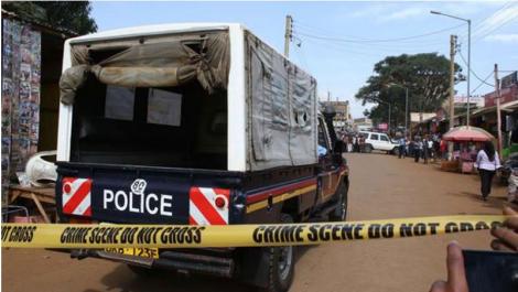 A police vehicle at a scene of incident